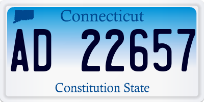 CT license plate AD22657