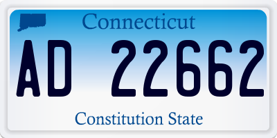 CT license plate AD22662