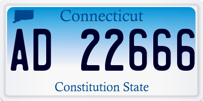 CT license plate AD22666