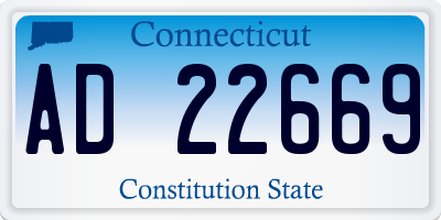 CT license plate AD22669