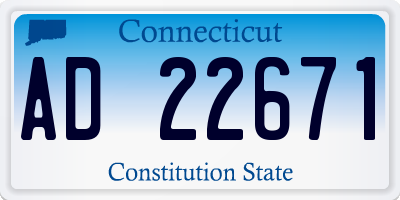 CT license plate AD22671