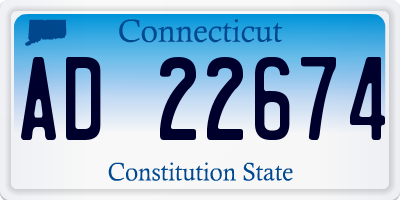 CT license plate AD22674