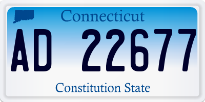 CT license plate AD22677