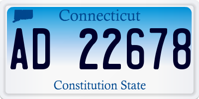 CT license plate AD22678
