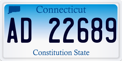 CT license plate AD22689