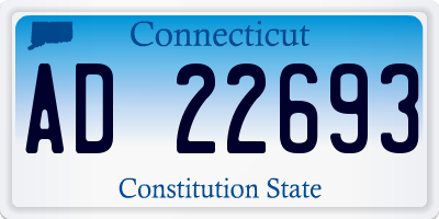 CT license plate AD22693