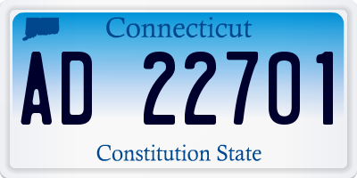 CT license plate AD22701