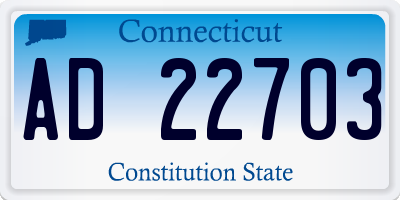 CT license plate AD22703