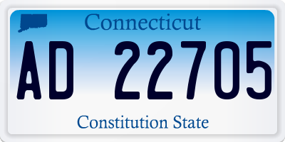 CT license plate AD22705