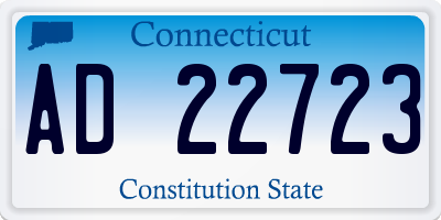 CT license plate AD22723