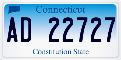 CT license plate AD22727