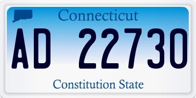 CT license plate AD22730