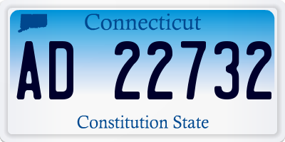 CT license plate AD22732