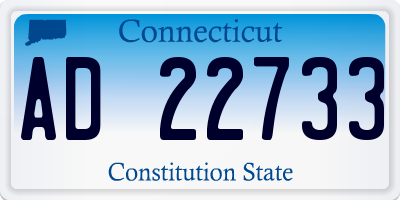 CT license plate AD22733