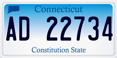 CT license plate AD22734