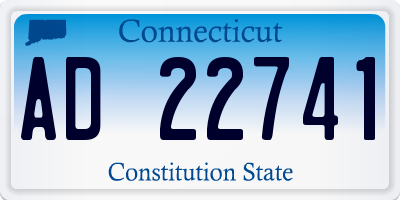 CT license plate AD22741