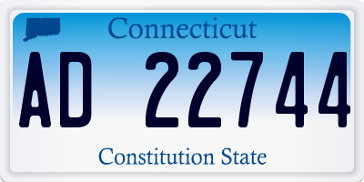 CT license plate AD22744