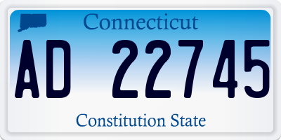 CT license plate AD22745