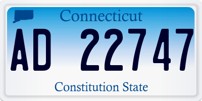 CT license plate AD22747
