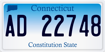 CT license plate AD22748