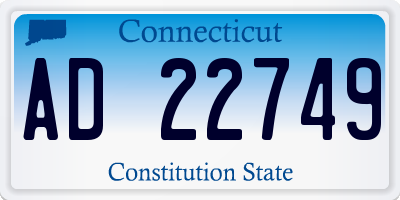 CT license plate AD22749