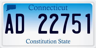CT license plate AD22751