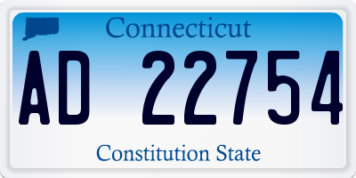CT license plate AD22754