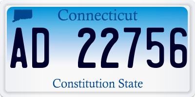CT license plate AD22756