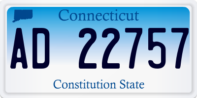 CT license plate AD22757