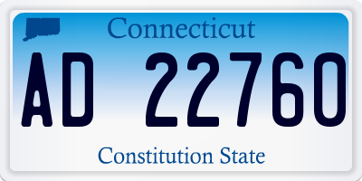 CT license plate AD22760