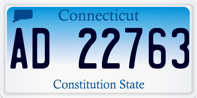 CT license plate AD22763