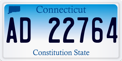CT license plate AD22764