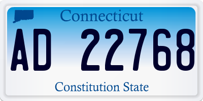CT license plate AD22768