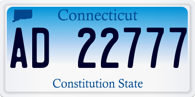CT license plate AD22777