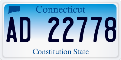 CT license plate AD22778