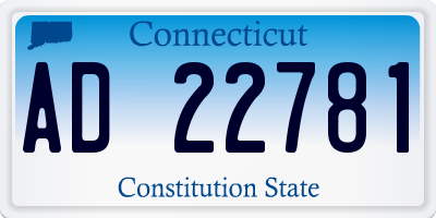 CT license plate AD22781