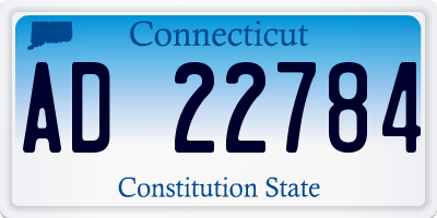 CT license plate AD22784