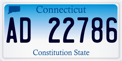 CT license plate AD22786