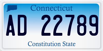 CT license plate AD22789