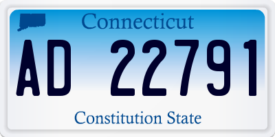 CT license plate AD22791