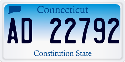 CT license plate AD22792