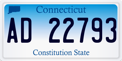 CT license plate AD22793