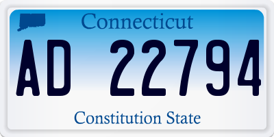 CT license plate AD22794