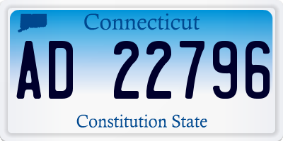 CT license plate AD22796