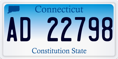 CT license plate AD22798