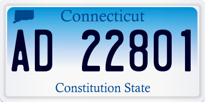 CT license plate AD22801