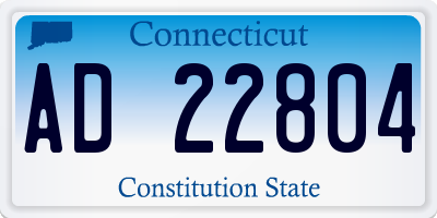 CT license plate AD22804