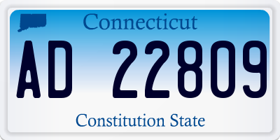 CT license plate AD22809
