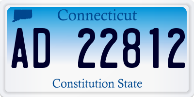 CT license plate AD22812