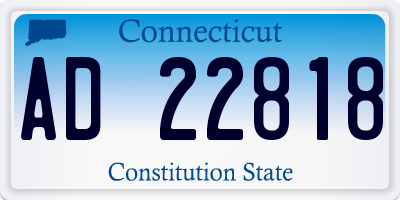 CT license plate AD22818